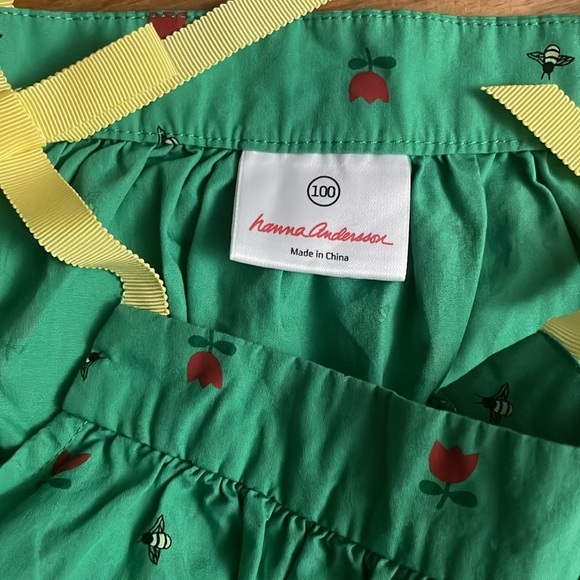Hanna Andersson Green Bee Dress, size 100cm/4Y - Picture 3 of 4
